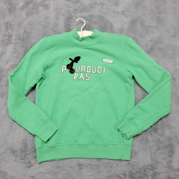 Scotch & Soda Tops - Scotch Soda Sweatshirt Womens XS Green Pourquoi Pas Maison Scotch French